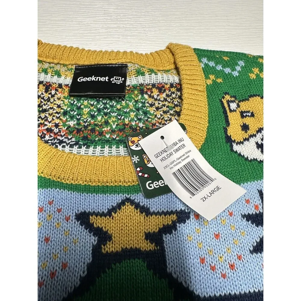 Shiba Inu Geeknet Ugly Holiday Sweater Multicolor Long Sleeves Crew Neck 2XL NWT